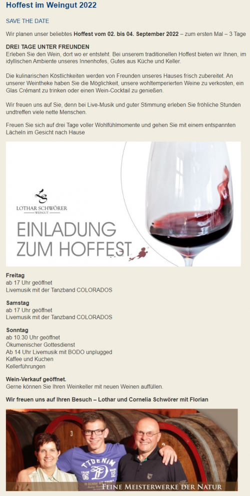 HOFFEST WEINGUT SCHWRER